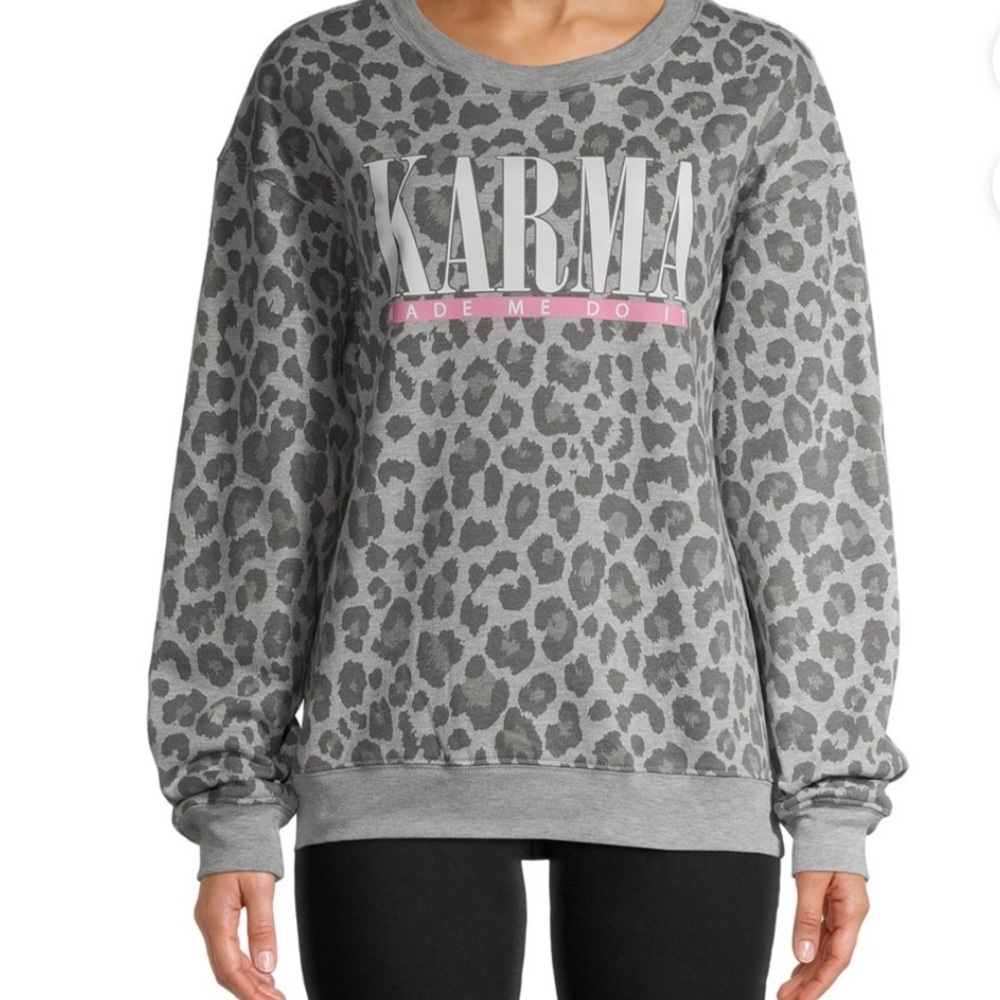 Wound Up “Karma Made Me Do It”Animal Print Sweatshirt Size XXL/19 Swiftie Swifty